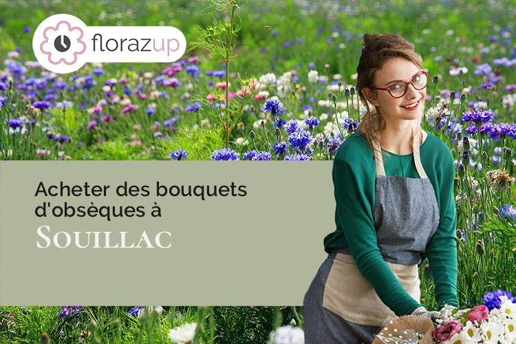 couronnes de fleurs pour un deuil à Souillac (Lot/46200)