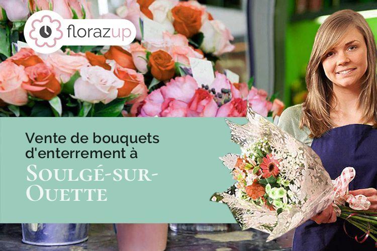 coeur de fleurs pour un deuil à Soulgé-sur-Ouette (Mayenne/53210)