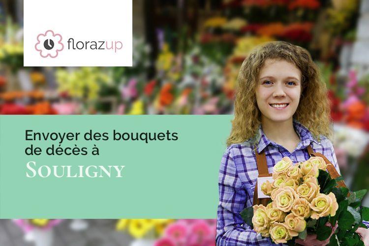 coeurs de fleurs pour un enterrement à Souligny (Aube/10320)