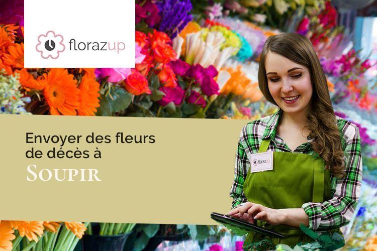 croix de fleurs pour des obsèques à Soupir (Aisne/02160)