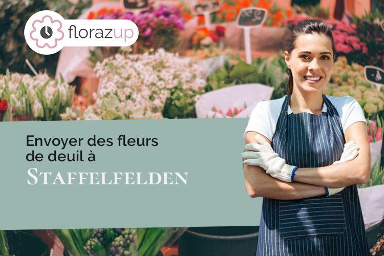 fleurs deuil pour un décès à Staffelfelden (Haut-Rhin/68850)