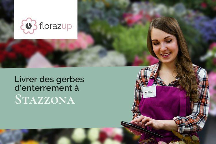 couronnes de fleurs pour un enterrement à Stazzona (Corse/20229)