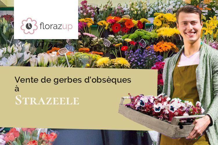 croix de fleurs pour un décès à Strazeele (Nord/59270)