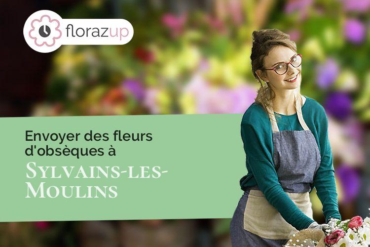 coeur de fleurs pour un deuil à Sylvains-les-Moulins (Eure/27240)