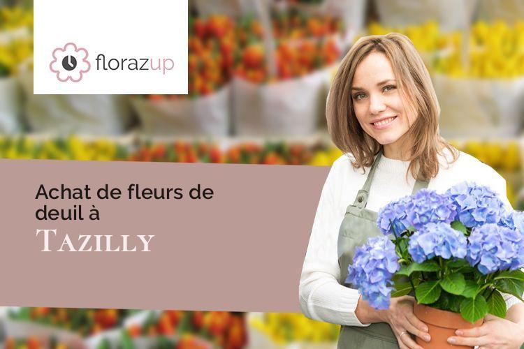 couronnes florales pour un enterrement à Tazilly (Nièvre/58170)