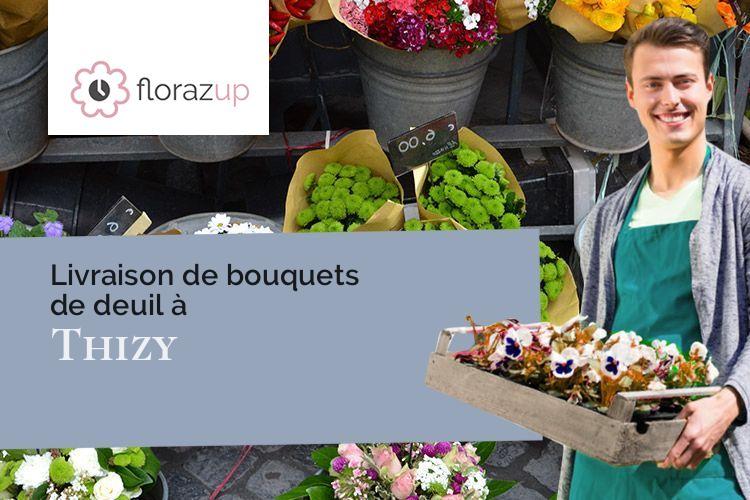 couronnes de fleurs pour des obsèques à Thizy (Yonne/89420)