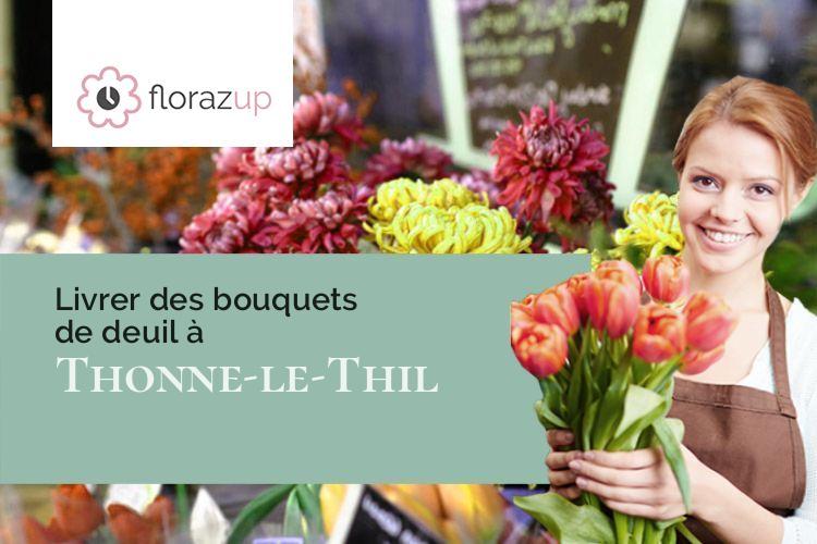 couronnes de fleurs pour des funérailles à Thonne-le-Thil (Meuse/55600)