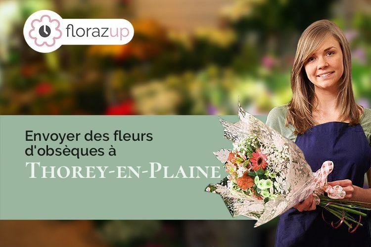 croix de fleurs pour un décès à Thorey-en-Plaine (Côte-d'Or/21110)