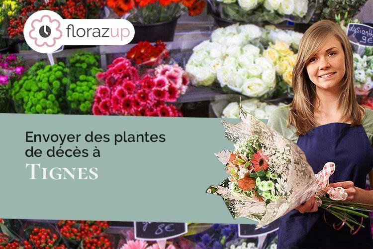 couronnes de fleurs pour des obsèques à Tignes (Savoie/73320)