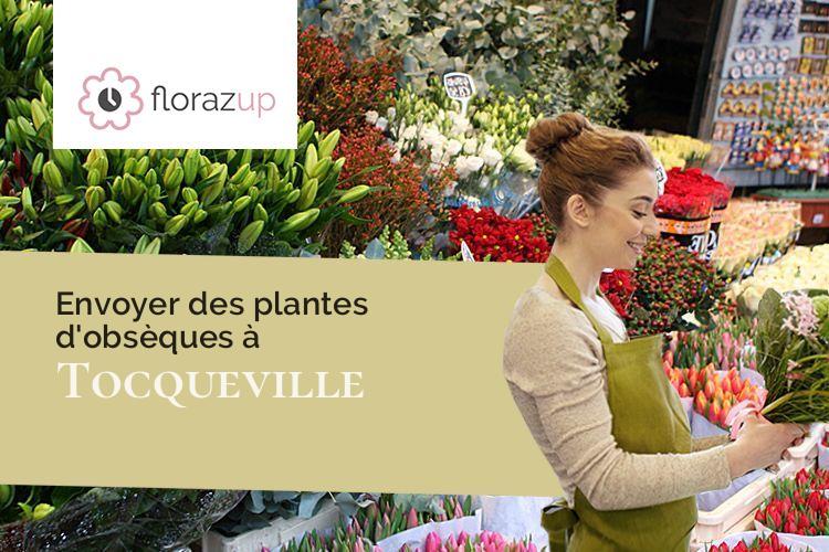 gerbes de fleurs pour des funérailles à Tocqueville (Manche/50330)
