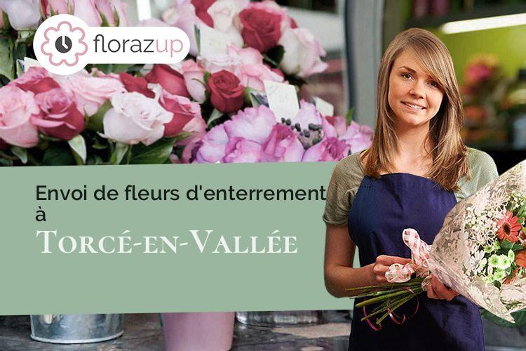 créations florales pour un enterrement à Torcé-en-Vallée (Sarthe/72110)