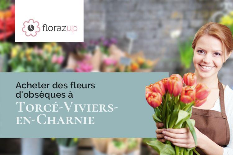 croix de fleurs pour des obsèques à Torcé-Viviers-en-Charnie (Mayenne/53270)
