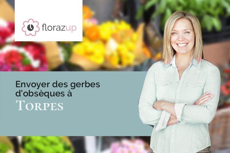 gerbes de fleurs pour des funérailles à Torpes (Doubs/25320)