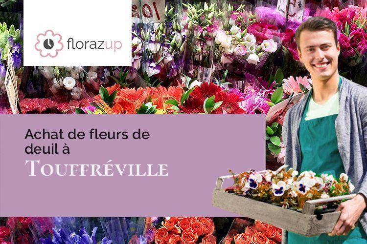 coeurs de fleurs pour un deuil à Touffréville (Calvados/14940)