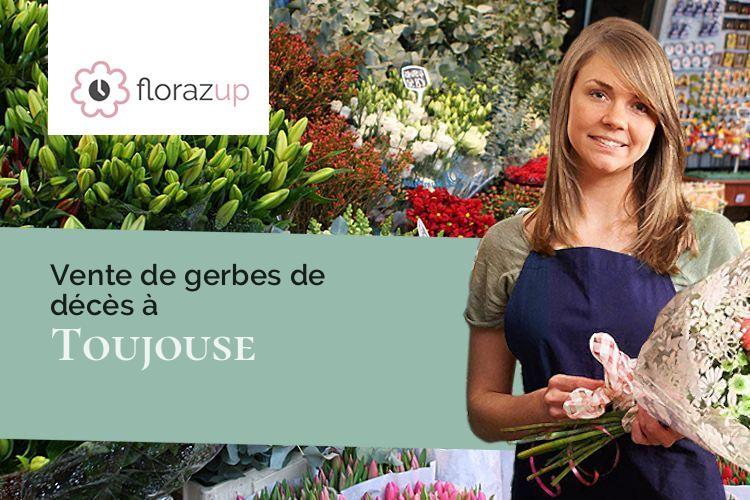 couronnes de fleurs pour des funérailles à Toujouse (Gers/32240)