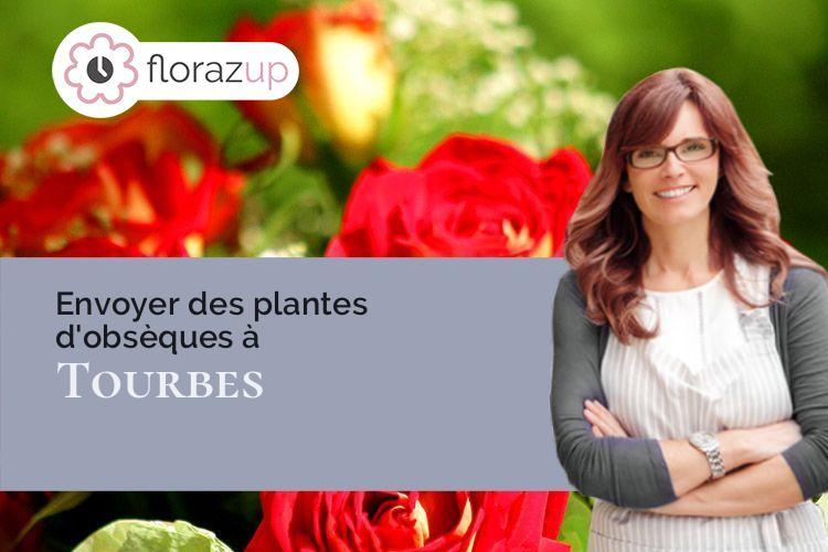 couronnes de fleurs pour un enterrement à Tourbes (Hérault/34120)