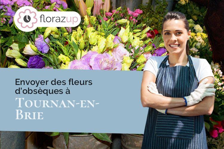 couronnes de fleurs pour des funérailles à Tournan-en-Brie (Seine-et-Marne/77220)