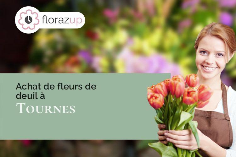 croix de fleurs pour des obsèques à Tournes (Ardennes/08090)