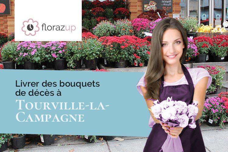 couronnes de fleurs pour un enterrement à Tourville-la-Campagne (Eure/27370)