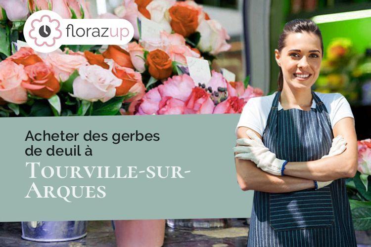 fleurs deuil pour des funérailles à Tourville-sur-Arques (Seine-Maritime/76550)