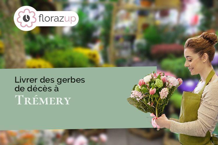 fleurs deuil pour des funérailles à Trémery (Moselle/57300)