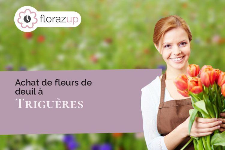 fleurs deuil pour un décès à Triguères (Loiret/45220)