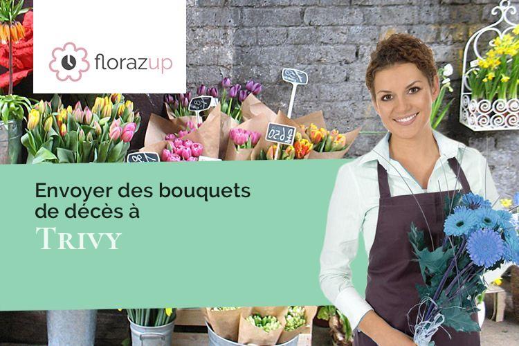 couronnes florales pour des obsèques à Trivy (Saône-et-Loire/71520)