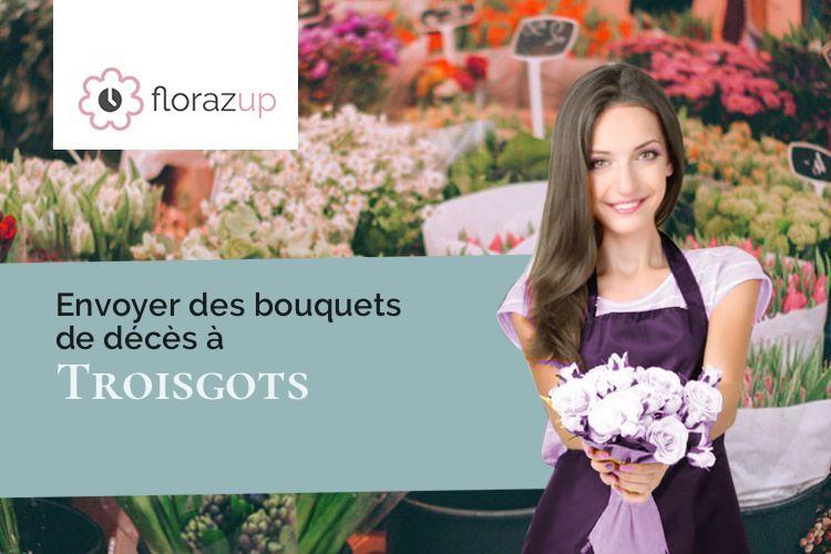 couronnes florales pour un deuil à Troisgots (Manche/50420)