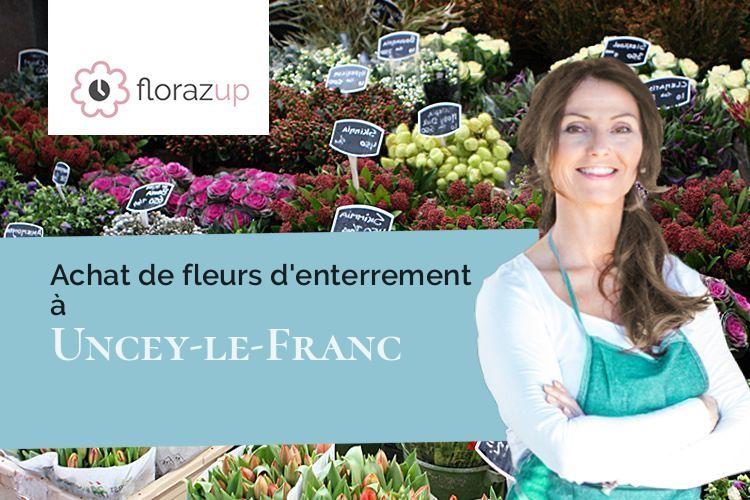 croix de fleurs pour une crémation à Uncey-le-Franc (Côte-d'Or/21350)