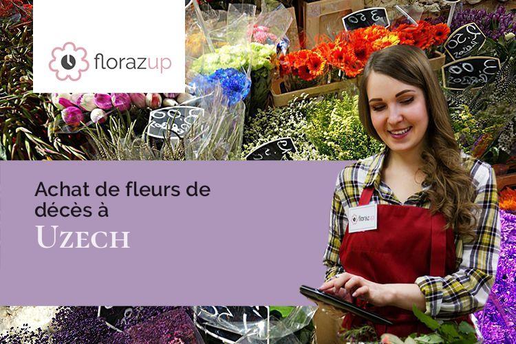 couronnes florales pour un enterrement à Uzech (Lot/46310)