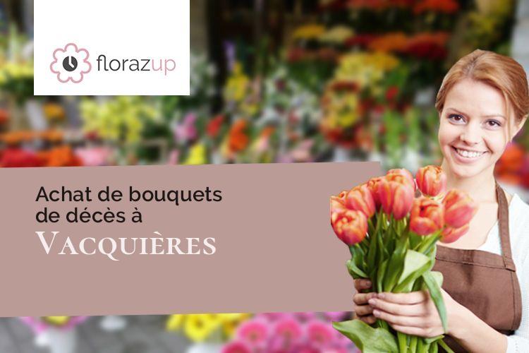 compositions florales pour un enterrement à Vacquières (Hérault/34270)