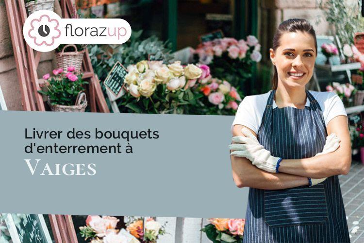 croix de fleurs pour des obsèques à Vaiges (Mayenne/53480)