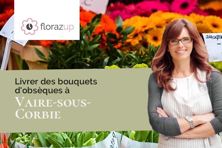 couronnes florales pour des funérailles à Vaire-sous-Corbie (Somme/80800)