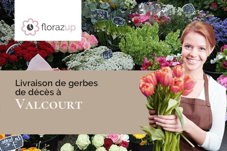compositions florales pour des funérailles à Valcourt (Haute-Marne/52100)