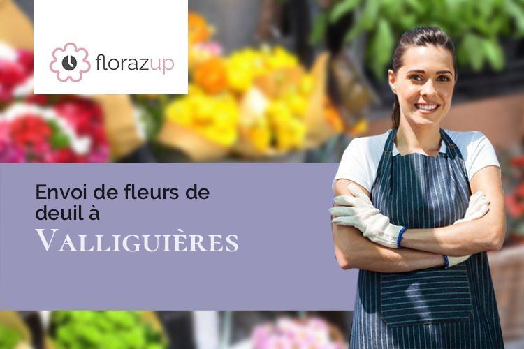 compositions florales pour des obsèques à Valliguières (Gard/30210)
