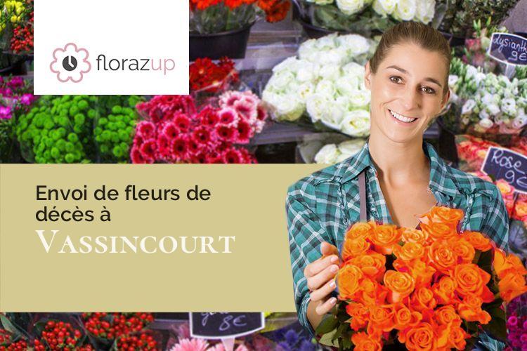 couronnes florales pour des funérailles à Vassincourt (Meuse/55800)