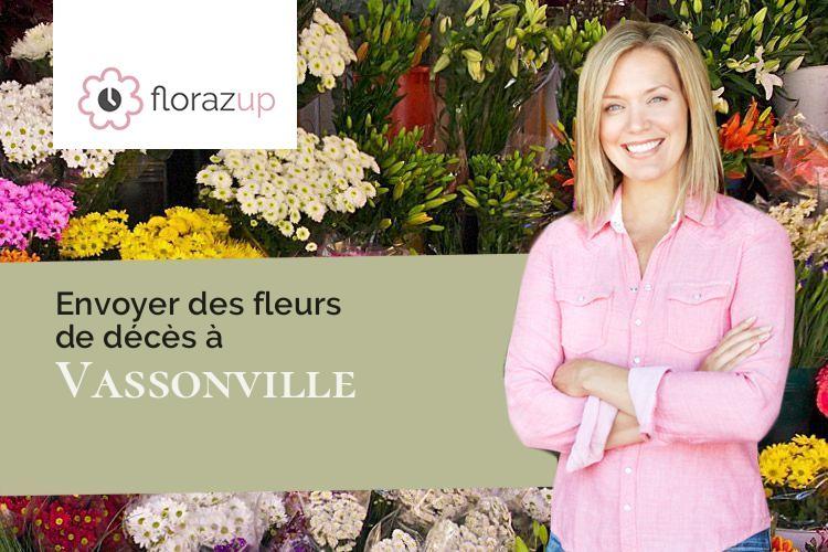 coeurs de fleurs pour des obsèques à Vassonville (Seine-Maritime/76890)