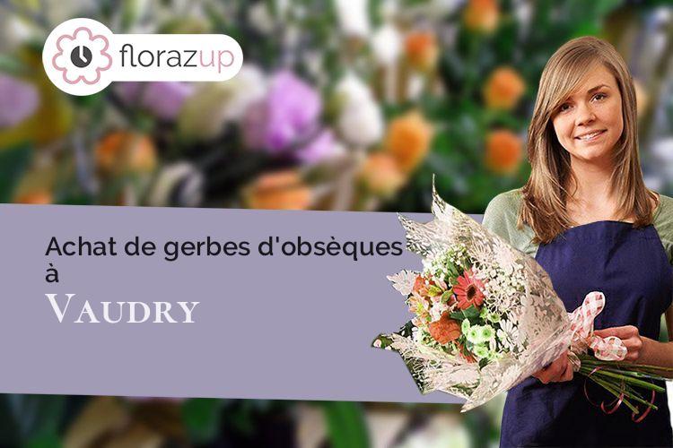 bouquets de fleurs pour un deuil à Vaudry (Calvados/14500)