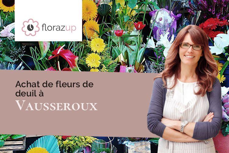 compositions florales pour un enterrement à Vausseroux (Deux-Sèvres/79420)