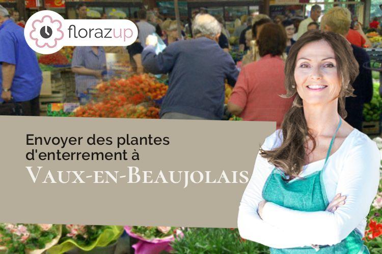gerbes de fleurs pour des obsèques à Vaux-en-Beaujolais (Rhône/69460)