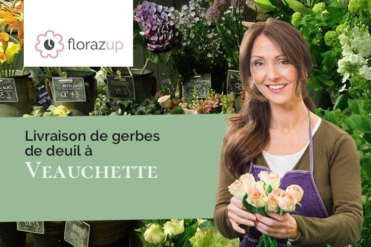 couronnes de fleurs pour des funérailles à Veauchette (Loire/42340)