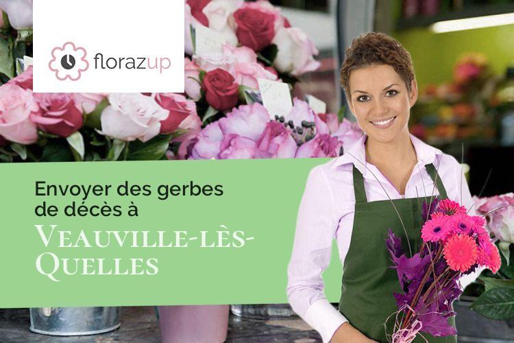fleurs deuil pour un enterrement à Veauville-lès-Quelles (Seine-Maritime/76560)
