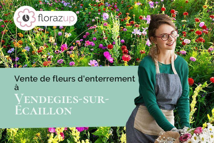 fleurs deuil pour des funérailles à Vendegies-sur-Écaillon (Nord/59213)