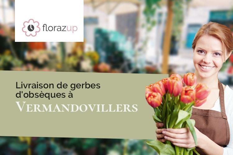 couronnes florales pour un deuil à Vermandovillers (Somme/80320)