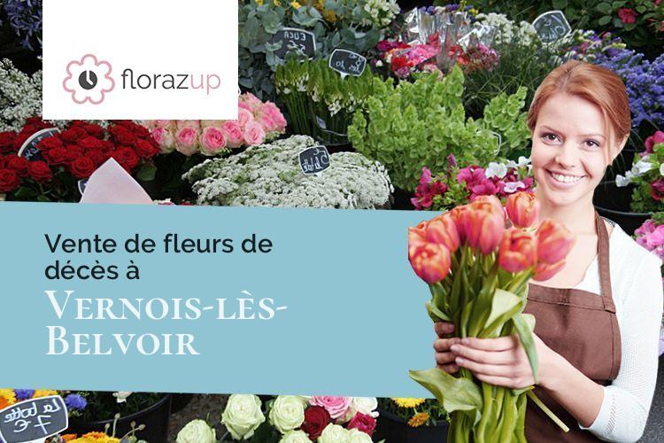 coeurs de fleurs pour des funérailles à Vernois-lès-Belvoir (Doubs/25430)