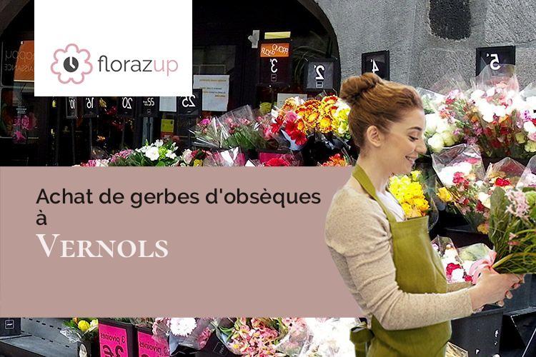 couronnes florales pour un deuil à Vernols (Cantal/15160)