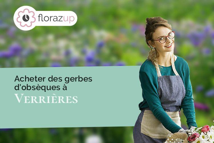 gerbes de fleurs pour des obsèques à Verrières (Aube/10390)