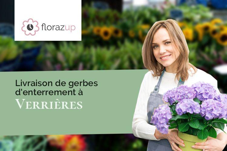 croix de fleurs pour des obsèques à Verrières (Marne/51800)