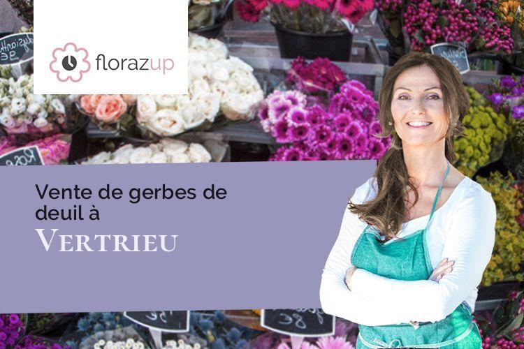 couronnes florales pour des obsèques à Vertrieu (Isère/38390)