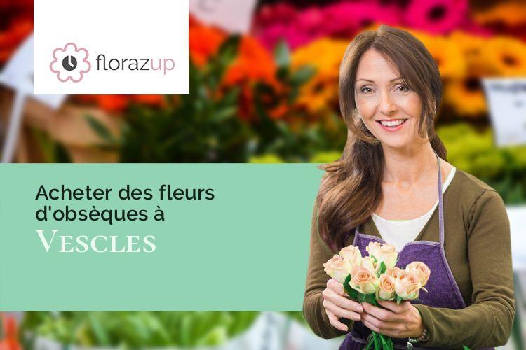 fleurs deuil pour des funérailles à Vescles (Jura/39240)